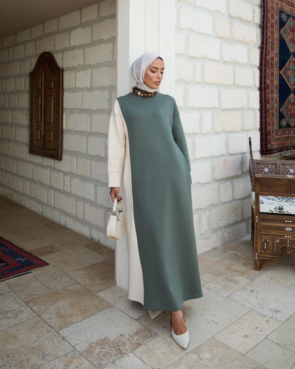 RH-M-EL-0002 Colourblock Maxikleid aus Oysho-Modal