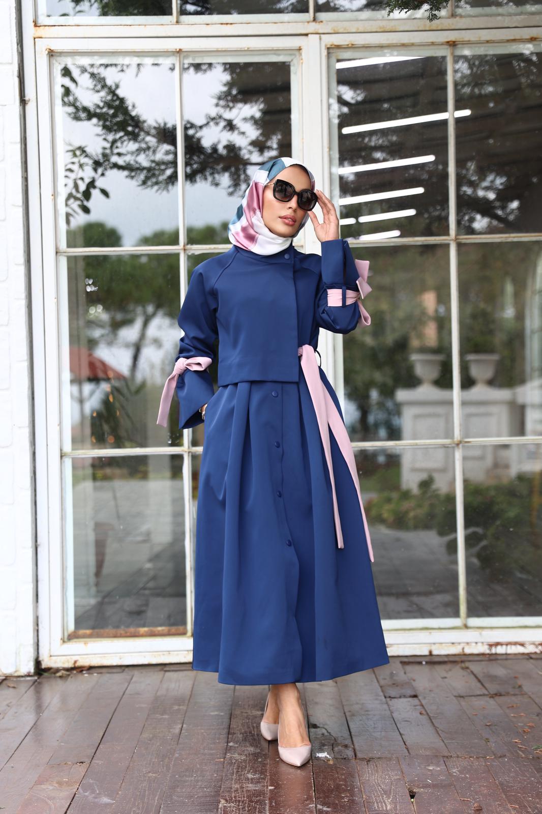 Modal Trenchcoat mit Kontrastgürtel – RH-M-TC-0004