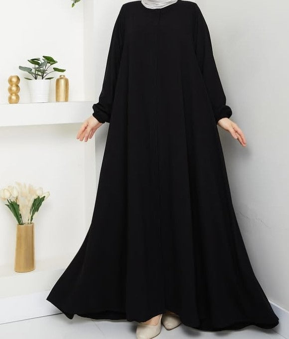 RUHENA Mevlâna-Ferace aus Medina-Krepp – Schwarz / Navy / Dunkelgrau RH-K-FC-0002