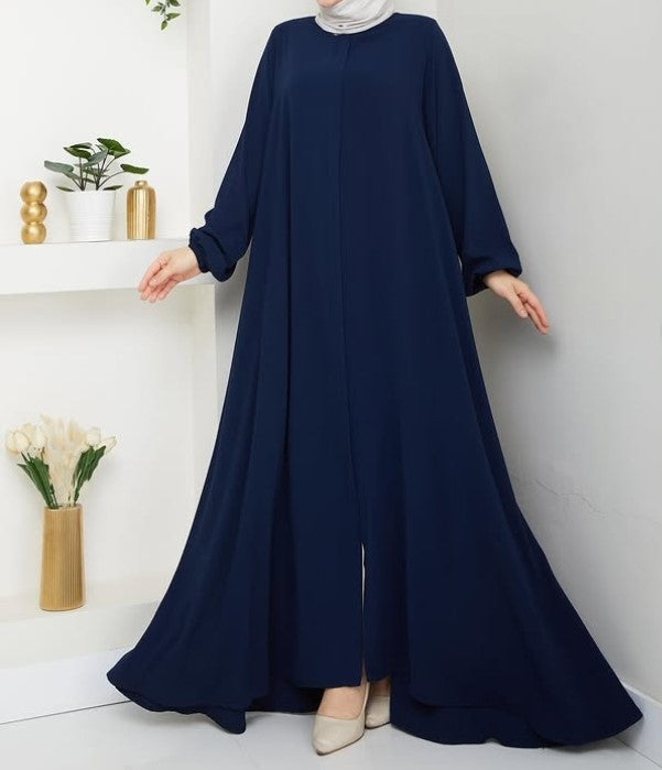 RUHENA Mevlâna-Ferace aus Medina-Krepp – Schwarz / Navy / Dunkelgrau RH-K-FC-0002