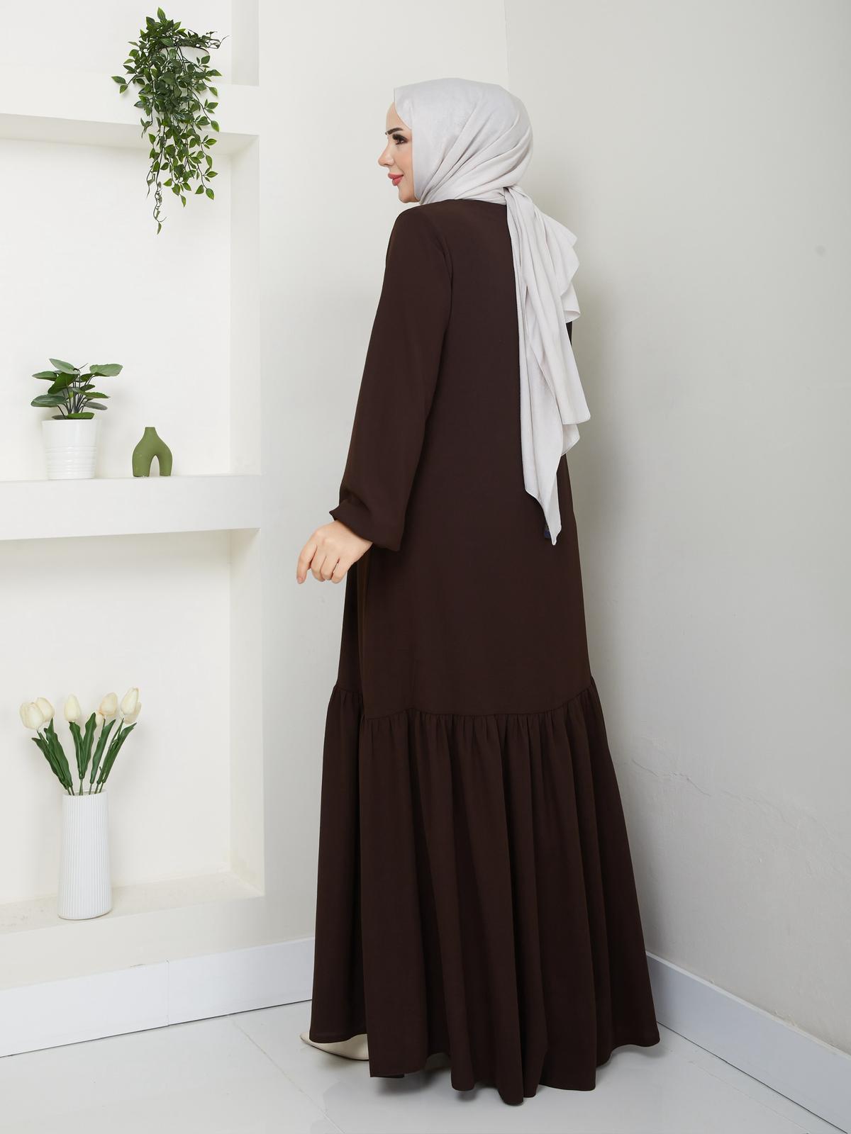 Rabia-Krepp Ferace mit Volantsaum – RH-K-FC-0004