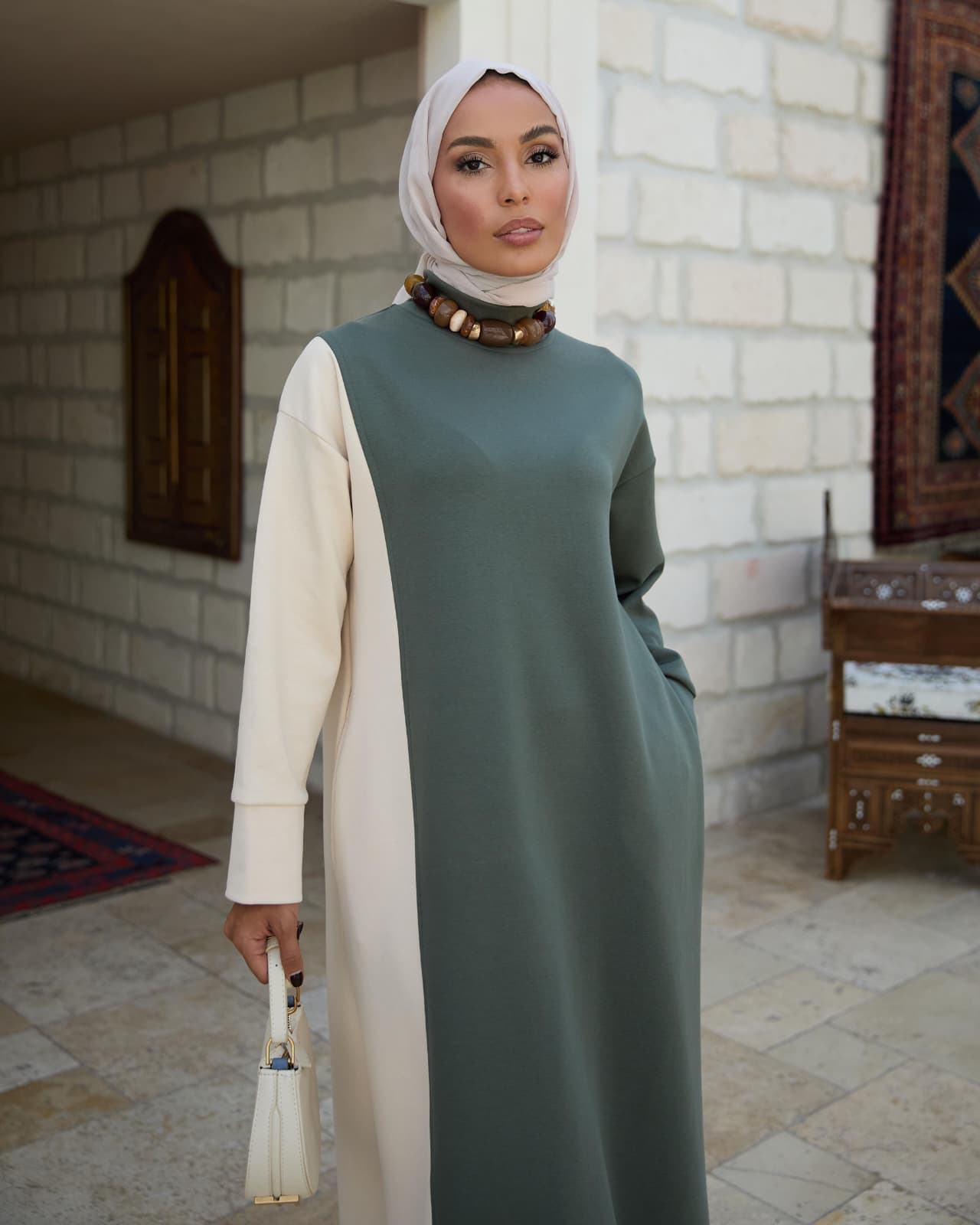 RH-M-EL-0002 Colourblock Maxikleid aus Oysho-Modal