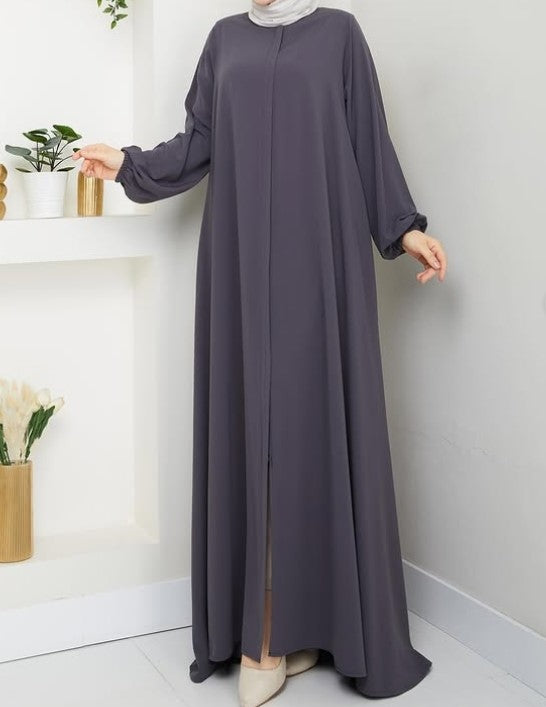 RUHENA Mevlâna-Ferace aus Medina-Krepp – Schwarz / Navy / Dunkelgrau RH-K-FC-0002