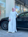 Asymmetrisches Tunika-Hosen-Set mit goldfarbener Schließe