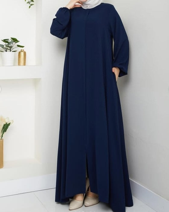 RUHENA Mevlâna-Ferace aus Medina-Krepp – Schwarz / Navy / Dunkelgrau RH-K-FC-0002