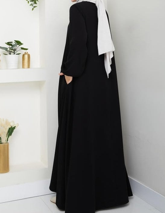 RUHENA Mevlâna-Ferace aus Medina-Krepp – Schwarz / Navy / Dunkelgrau RH-K-FC-0002