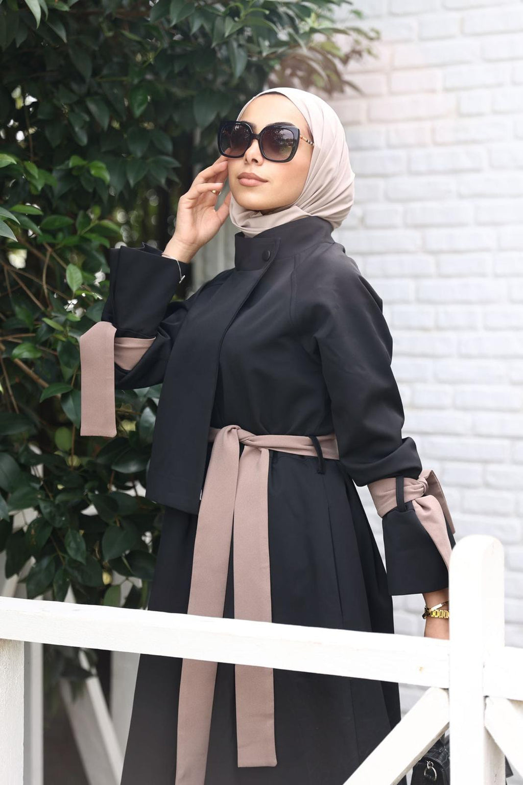 Modal Trenchcoat mit Kontrastgürtel – RH-M-TC-0004