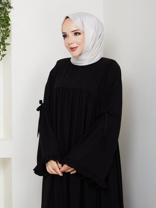 Medine-Seide Kleid mit Volantärmeln – RH-K-EL-0020