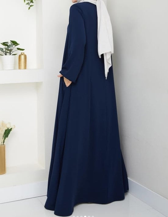 RUHENA Mevlâna-Ferace aus Medina-Krepp – Schwarz / Navy / Dunkelgrau RH-K-FC-0002