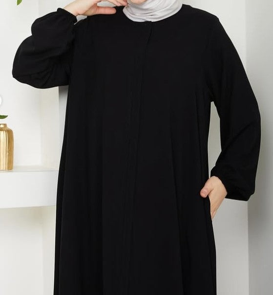 RUHENA Mevlâna-Ferace aus Medina-Krepp – Schwarz / Navy / Dunkelgrau RH-K-FC-0002