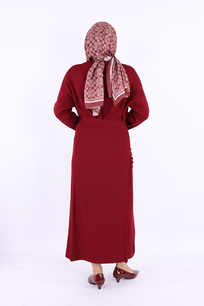 RUHENA Strickkleid-Set mit Pelerine – Taupe & Schwarz (Einheitsgröße 36–46) RH-B-EL-0010