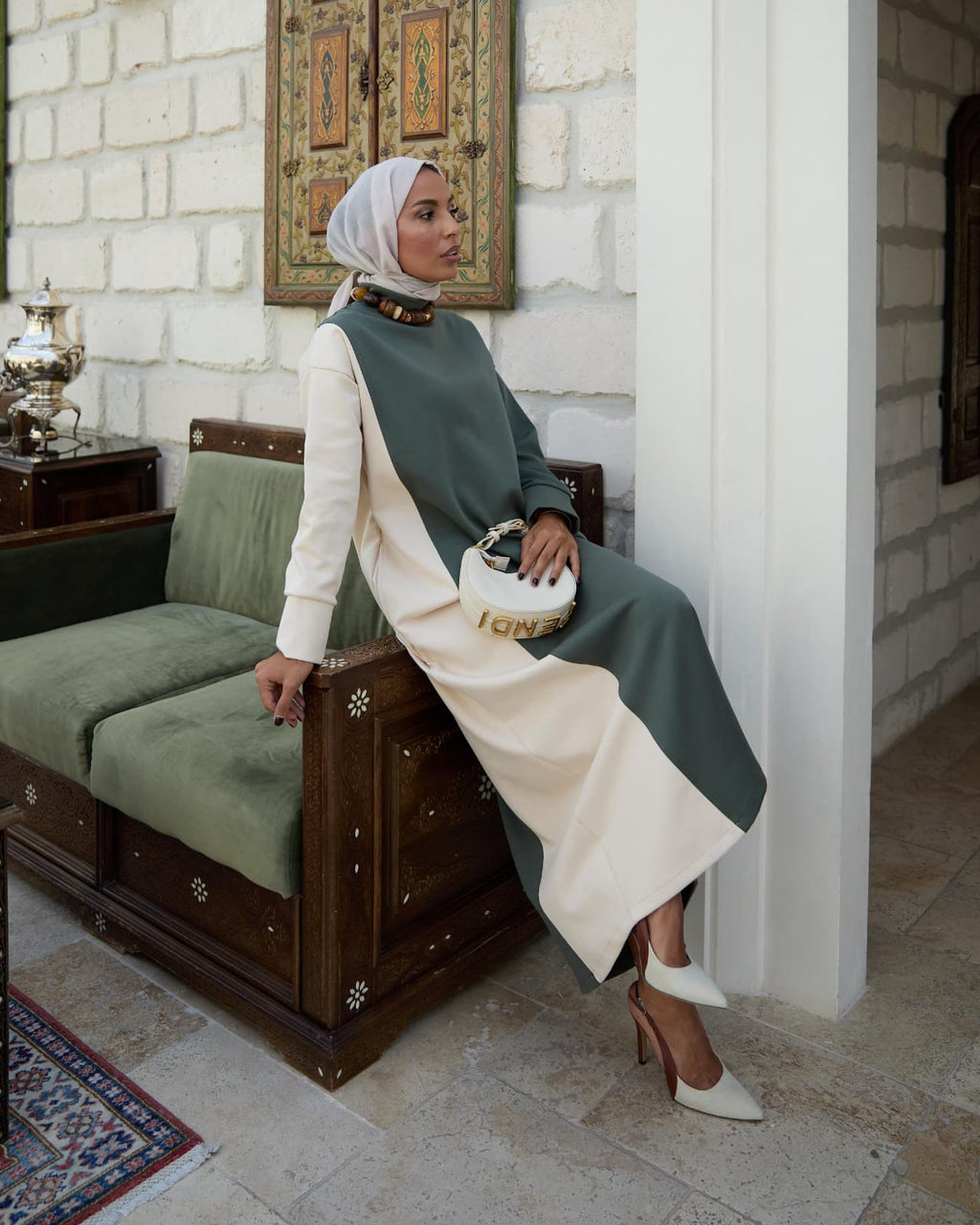 RH-M-EL-0002 Colourblock Maxikleid aus Oysho-Modal