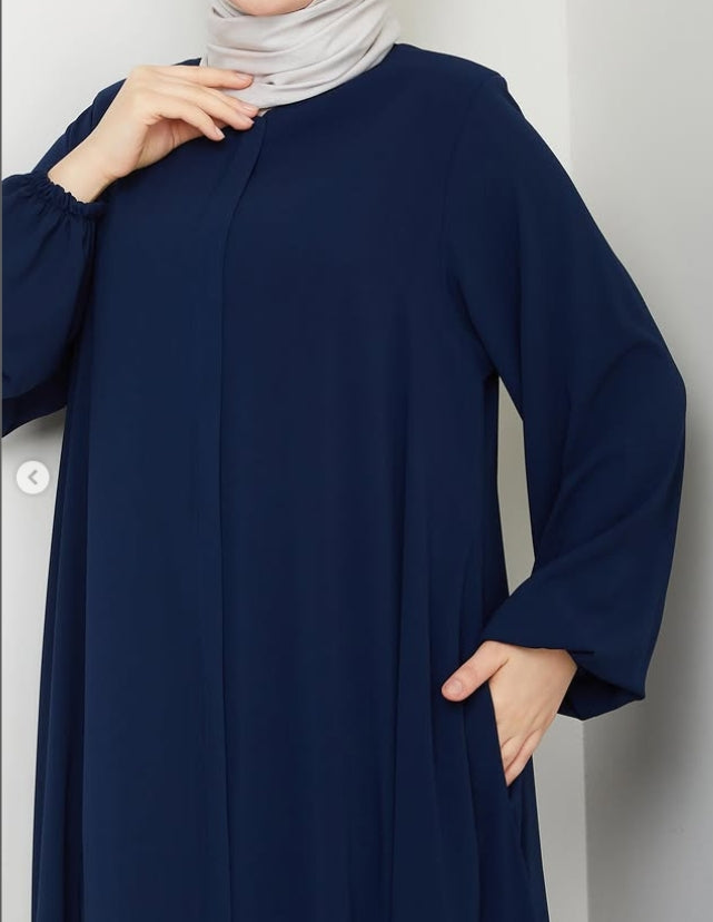 RUHENA Mevlâna-Ferace aus Medina-Krepp – Schwarz / Navy / Dunkelgrau RH-K-FC-0002