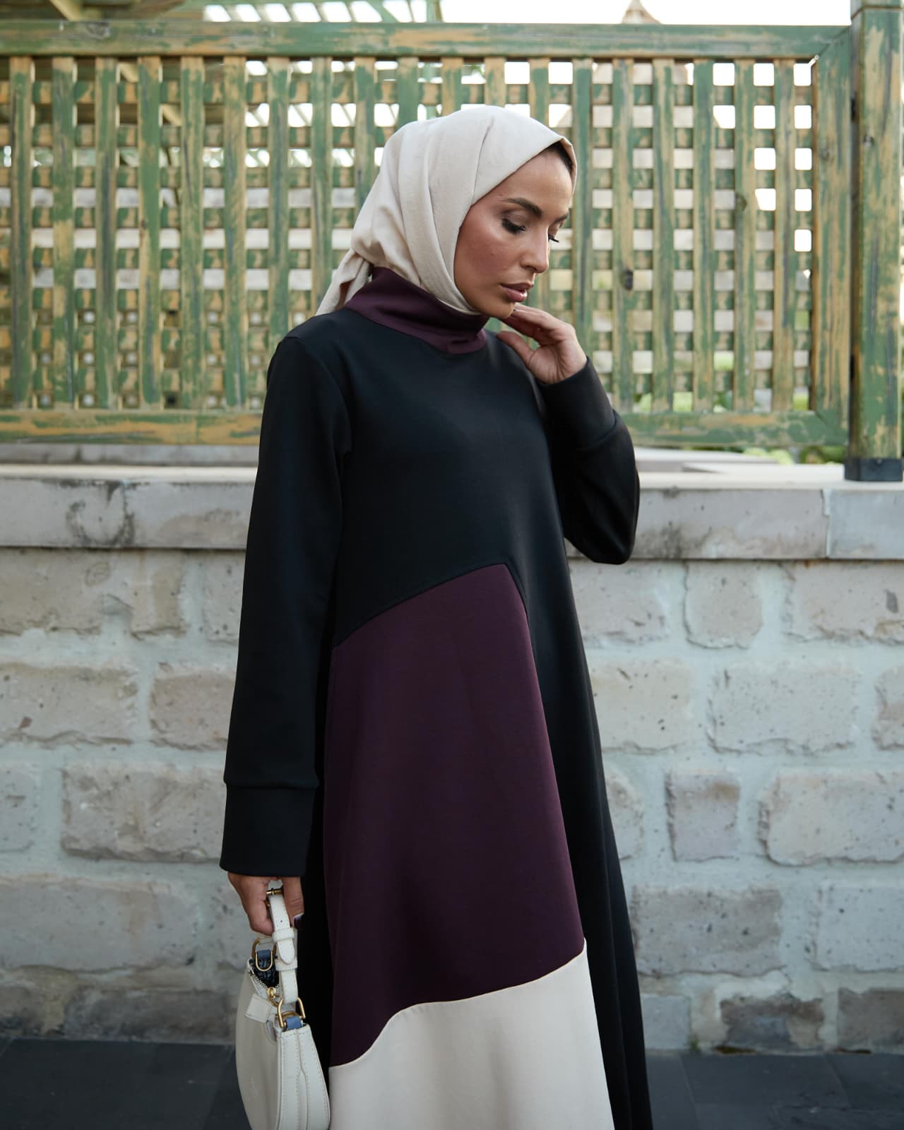 RUHENA Colorblock-Maxikleid aus Modal-Look – RH-M-EL-0001