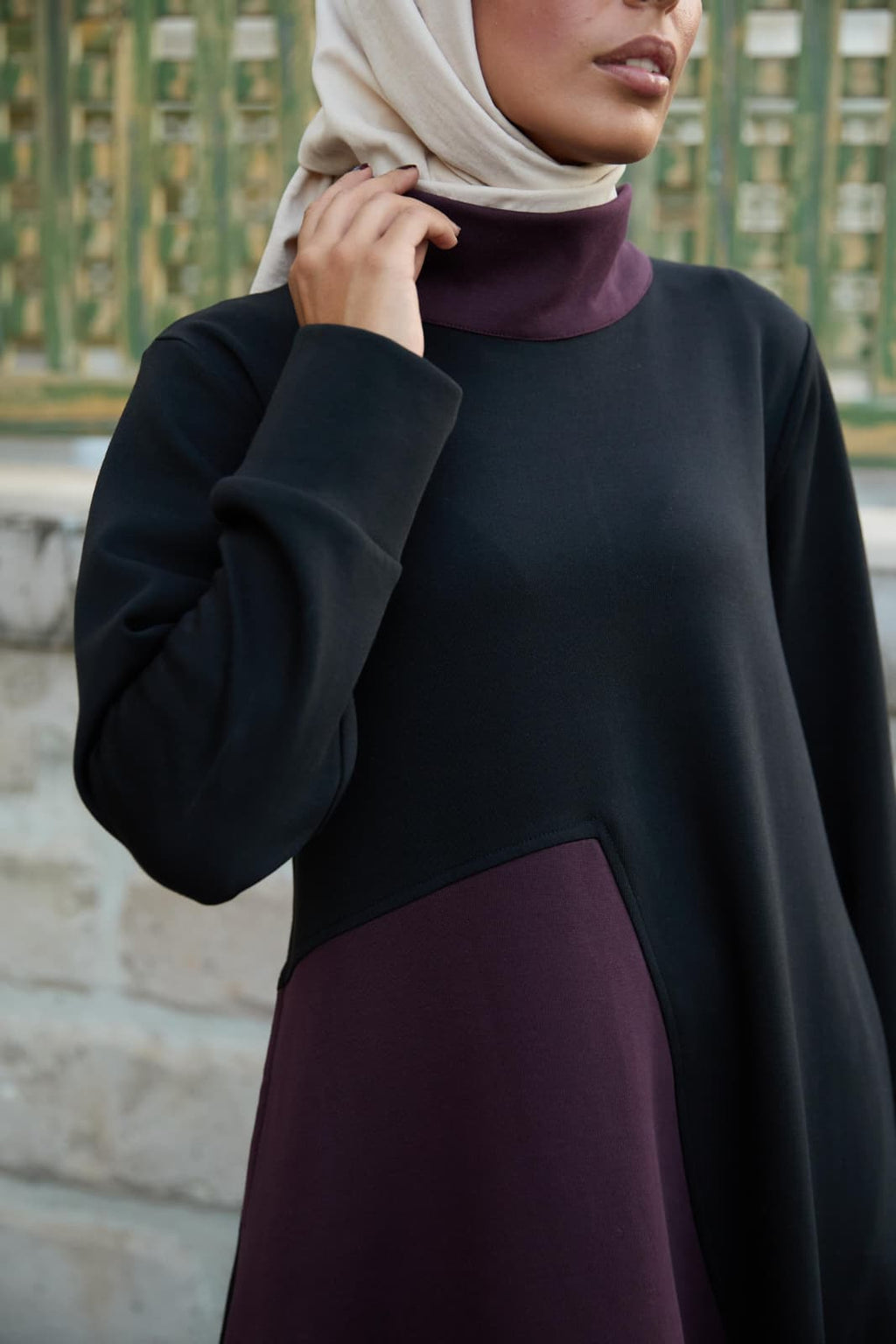 RUHENA Colorblock-Maxikleid aus Modal-Look – RH-M-EL-0001