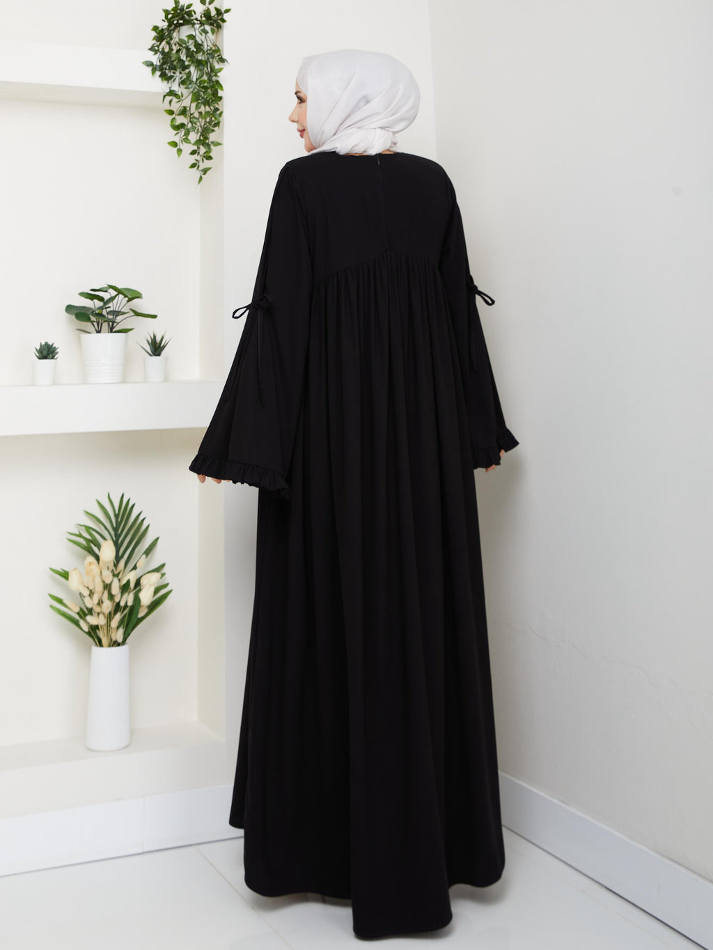 Medine-Seide Kleid mit Volantärmeln – RH-K-EL-0020