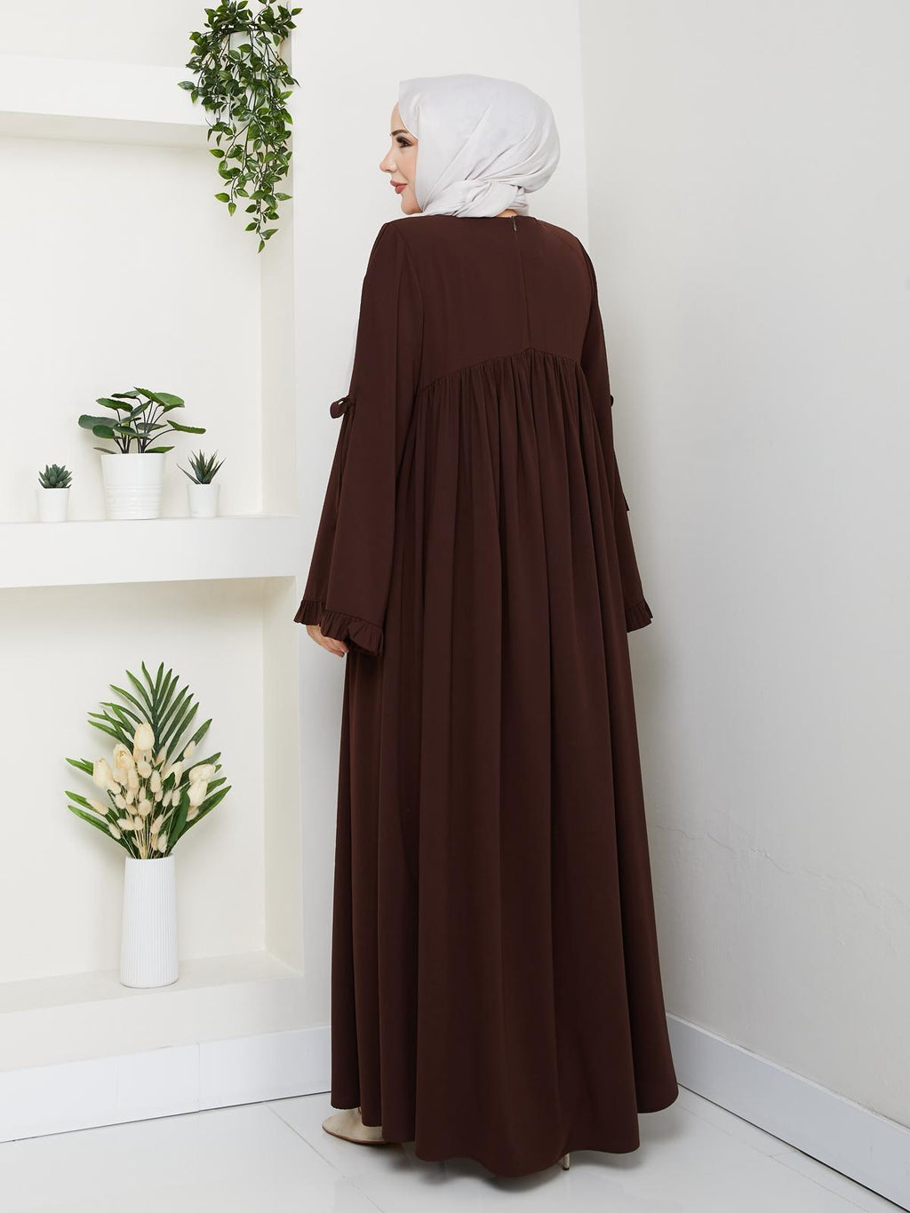 Medine-Seide Kleid mit Volantärmeln – RH-K-EL-0020
