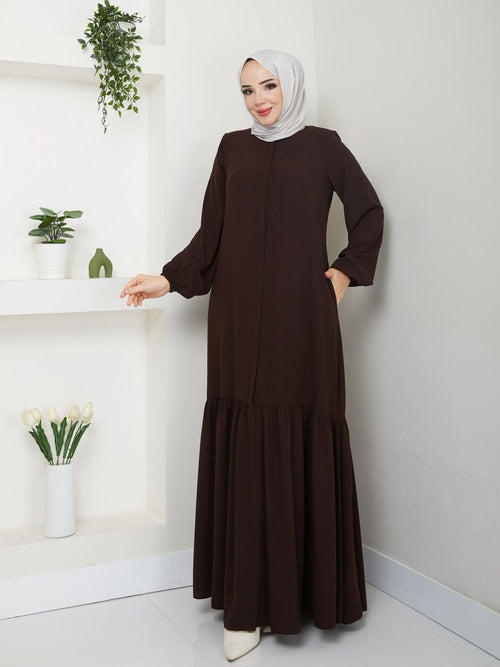 Rabia-Krepp Ferace mit Volantsaum – RH-K-FC-0004