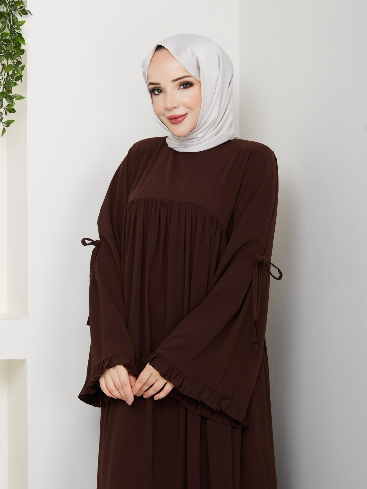 Medine-Seide Kleid mit Volantärmeln – RH-K-EL-0020