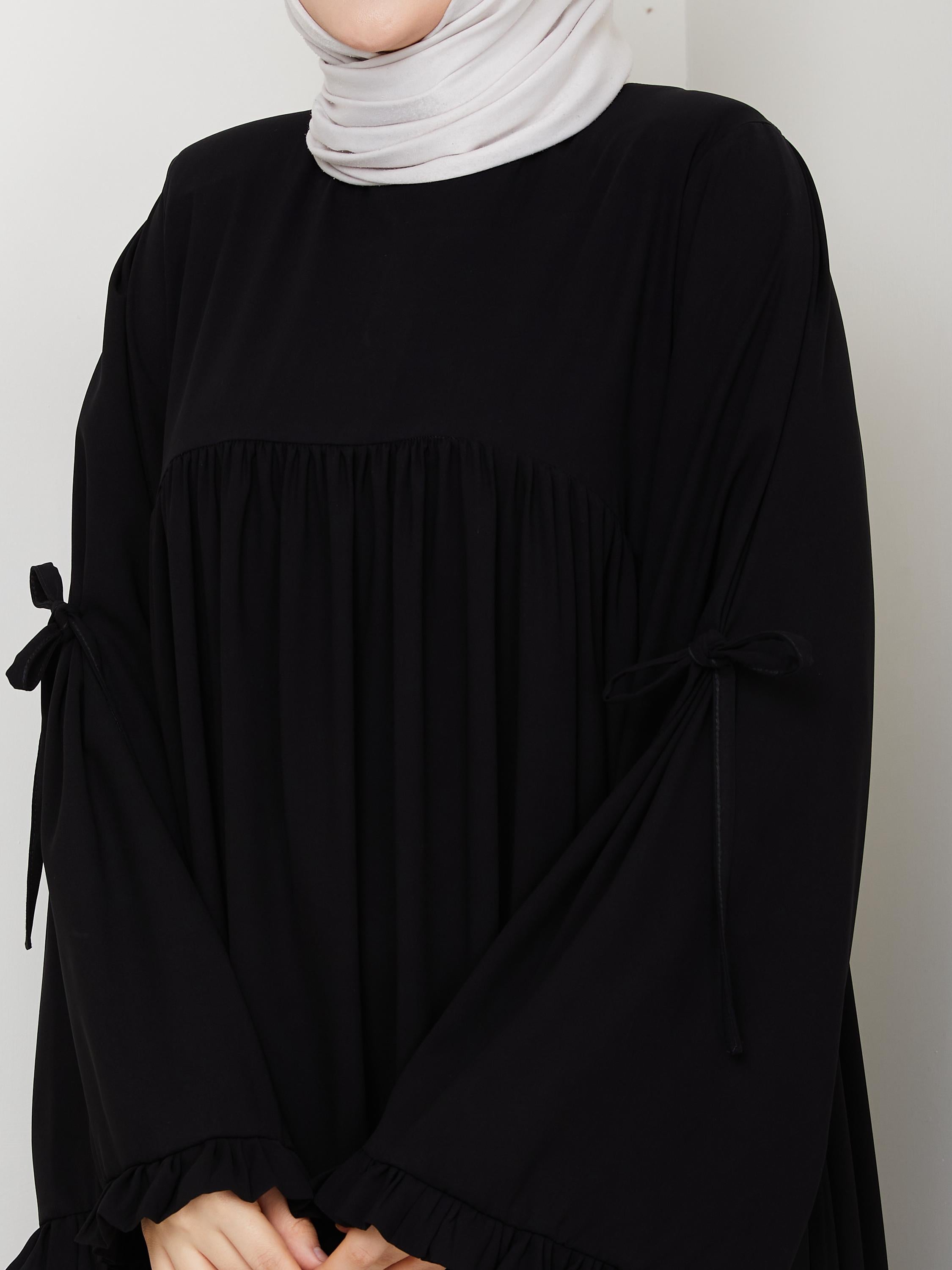 Medine-Seide Kleid mit Volantärmeln – RH-K-EL-0020