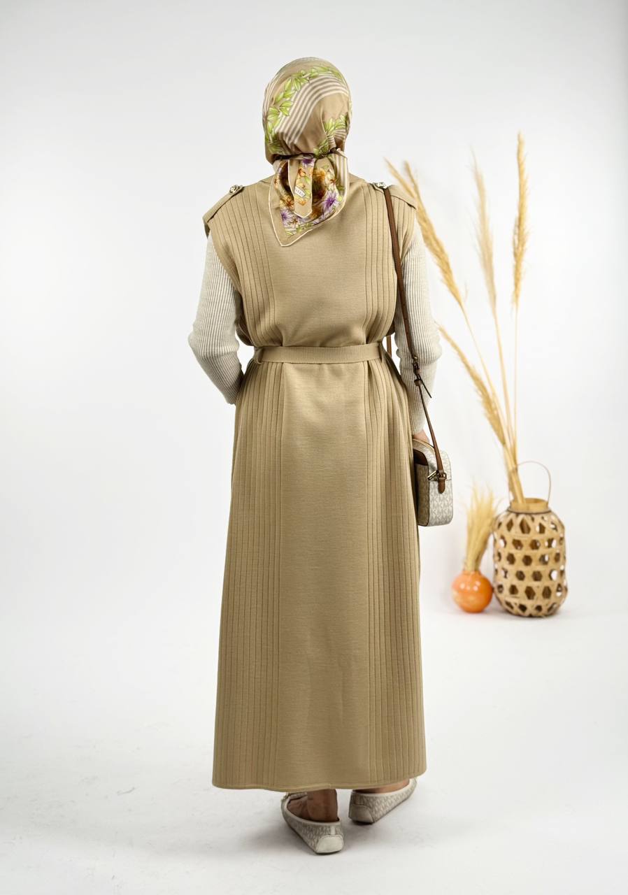 RUHENA Strickweste mit Gürtel – Einheitsgröße 38–48 (RH-B-KP-0001)