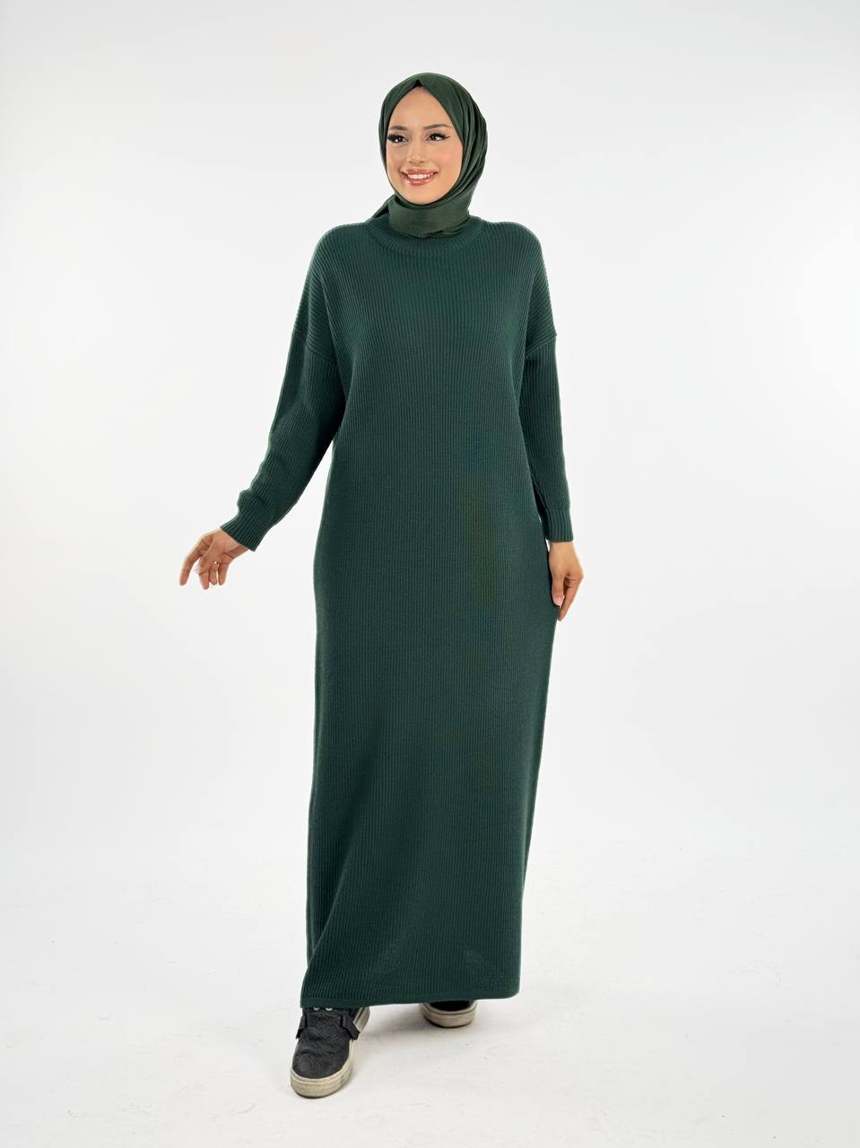 RUHENA Strickkleid mit halbhohem Rollkragen – Einheitsgröße (36–46) | RH-B-EL-0015