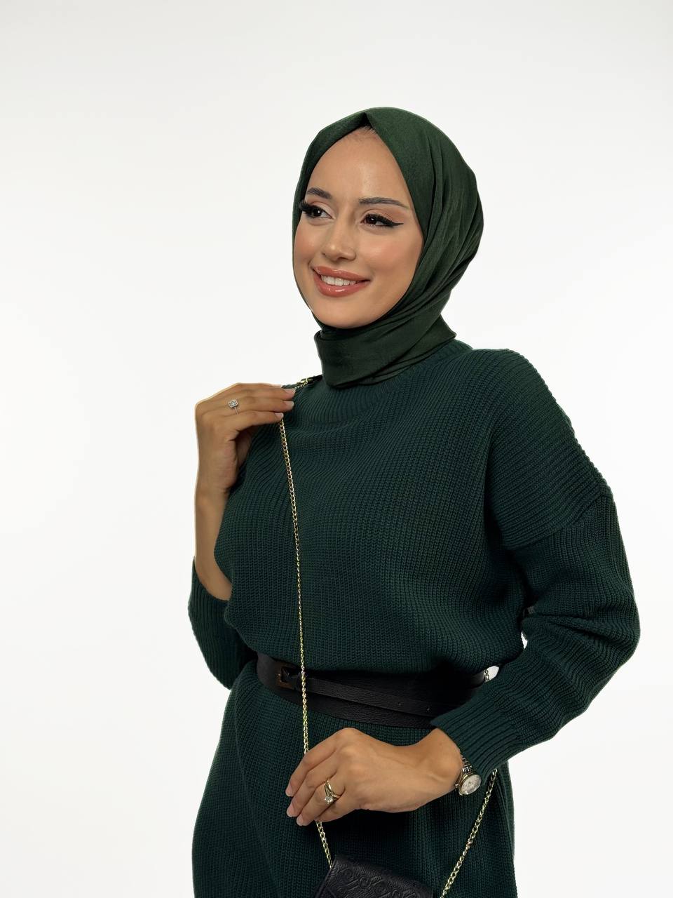 RUHENA Strickkleid mit halbhohem Rollkragen – Einheitsgröße (36–46) | RH-B-EL-0015