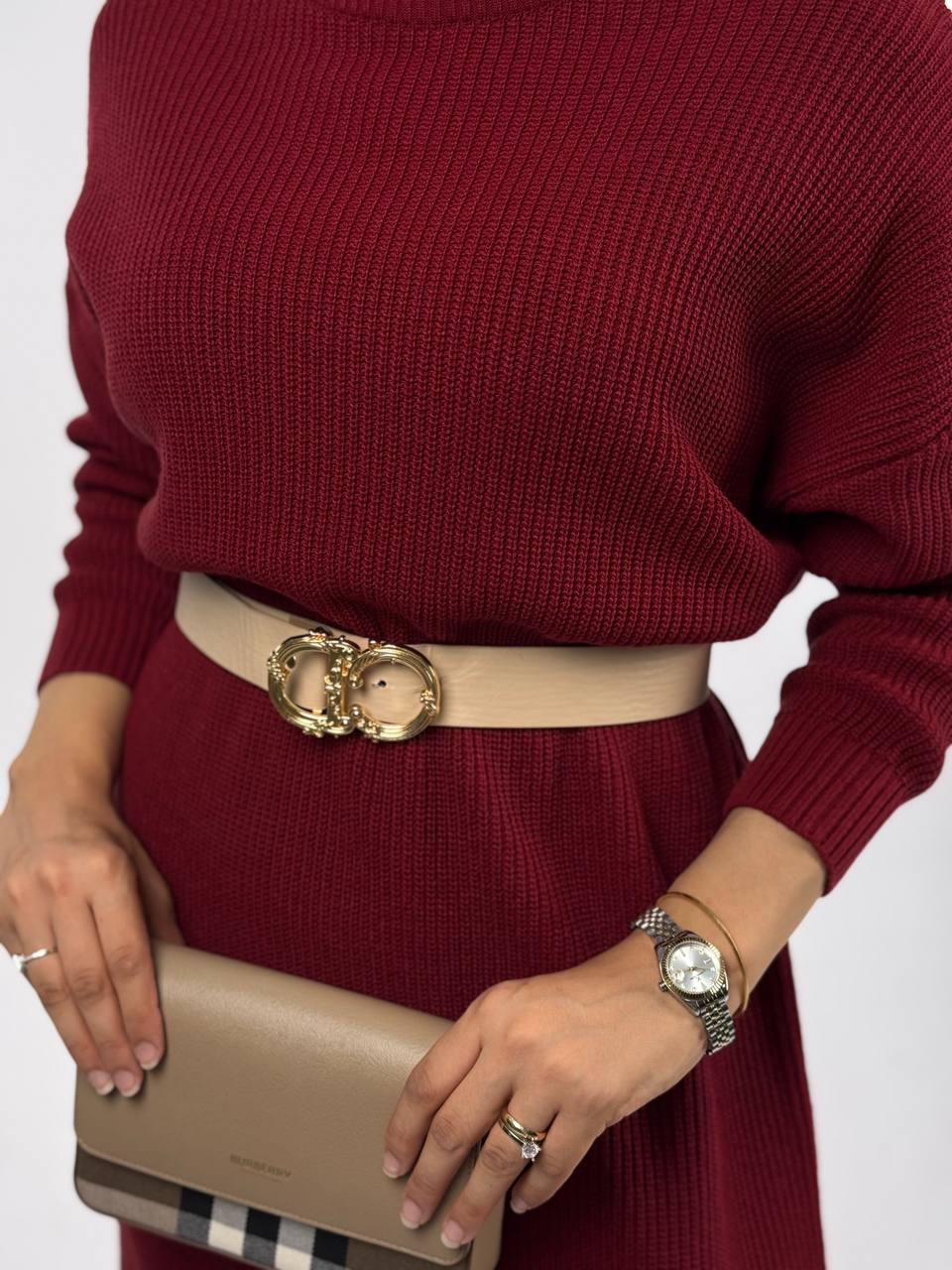 RUHENA Strickkleid mit halbhohem Rollkragen – Einheitsgröße (36–46) | RH-B-EL-0015