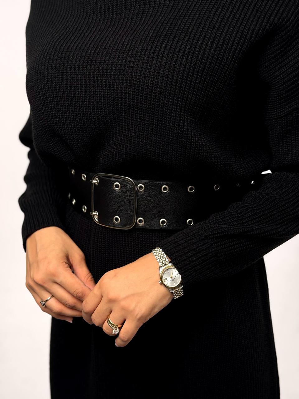 RUHENA Strickkleid mit halbhohem Rollkragen – Einheitsgröße (36–46) | RH-B-EL-0015