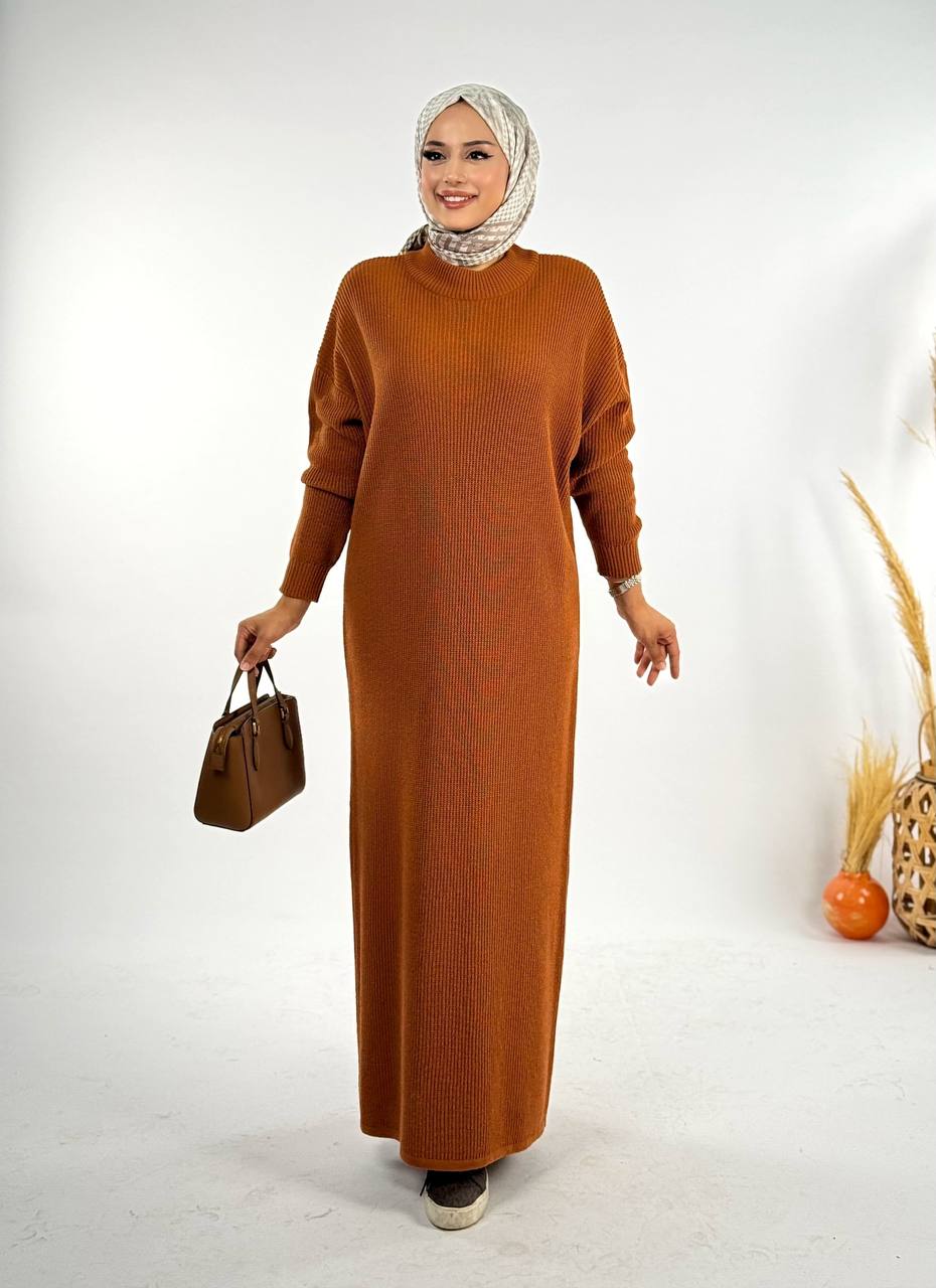 RUHENA Strickkleid mit halbhohem Rollkragen – Einheitsgröße (36–46) | RH-B-EL-0015