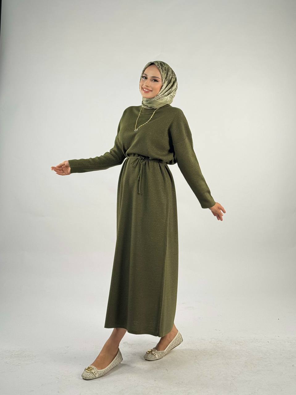 RUHENA Strickkleid mit Glitzergarn – Einheitsgröße (38–48) | RH-B-EL-0016