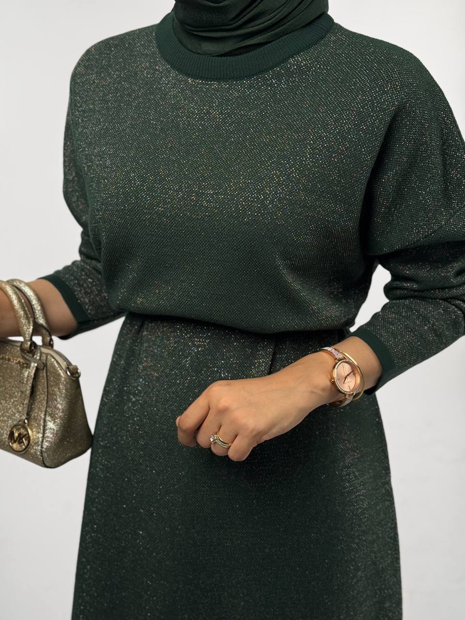 RUHENA Strickkleid mit Glitzergarn – Einheitsgröße (38–48) | RH-B-EL-0016