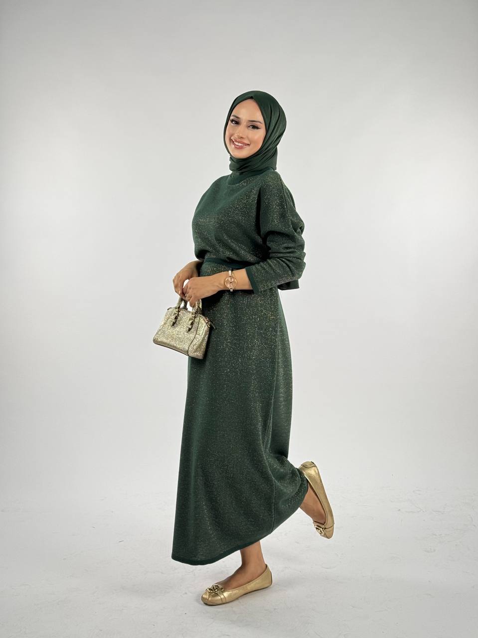 RUHENA Strickkleid mit Glitzergarn – Einheitsgröße (38–48) | RH-B-EL-0016