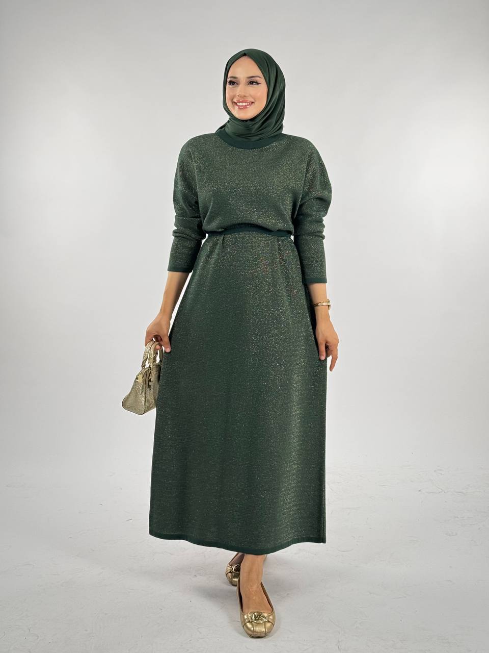 RUHENA Strickkleid mit Glitzergarn – Einheitsgröße (38–48) | RH-B-EL-0016