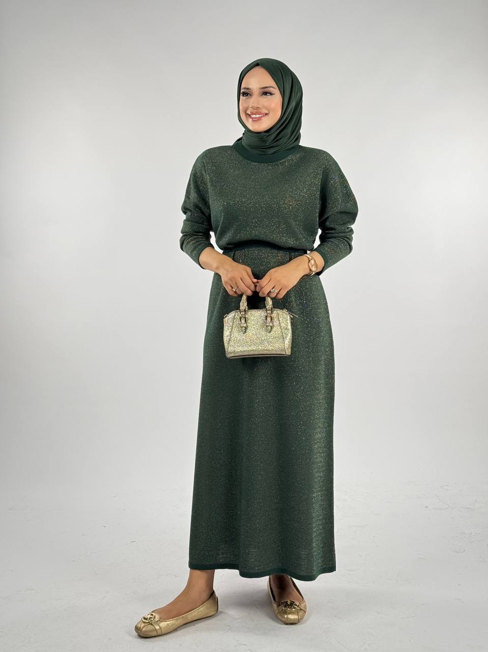 RUHENA Strickkleid mit Glitzergarn – Einheitsgröße (38–48) | RH-B-EL-0016