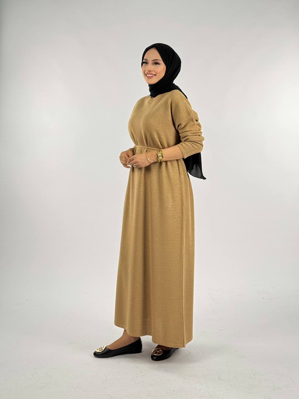 RUHENA Strickkleid mit Glitzergarn – Einheitsgröße (38–48) | RH-B-EL-0016