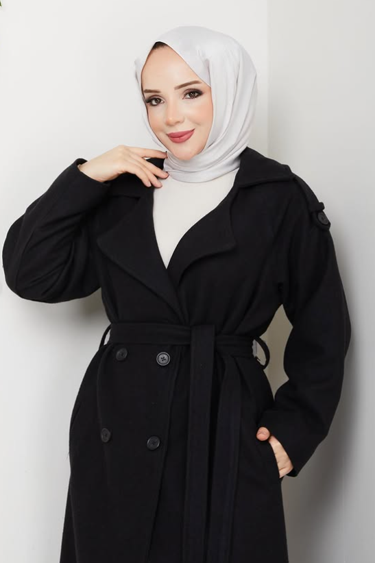 RH-M-TC-0007 – Gefütterter Wollmantel mit Bindegürtel (Größe 38–52)